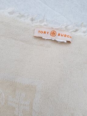 3/$50 Tory Burch Cream Fringe Scarf